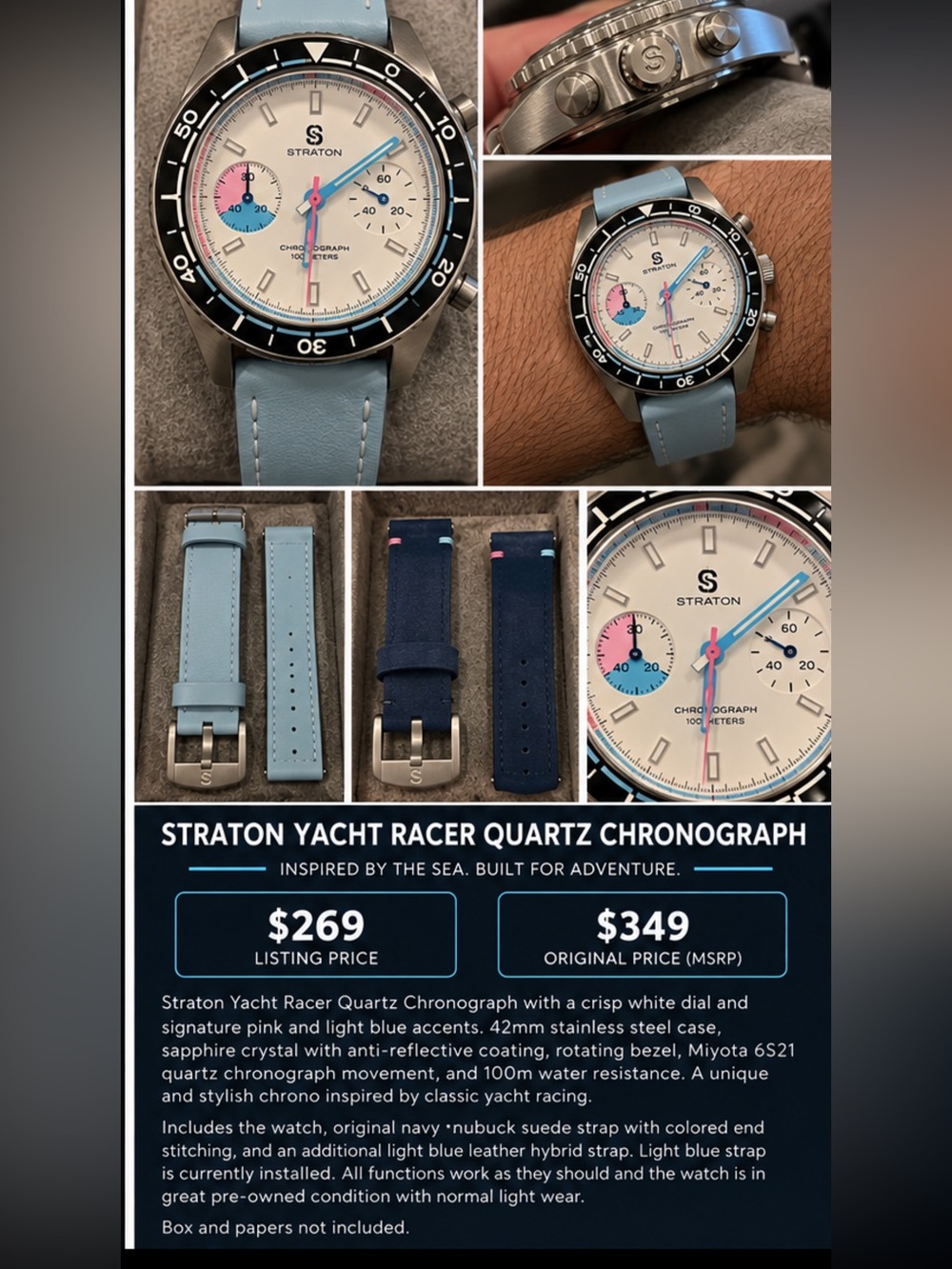 Yacht Racer Chronograph — Light Blue / White